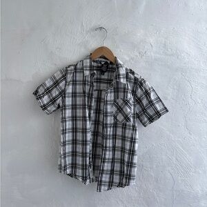 Shaun white boys plaid medium button down shirt